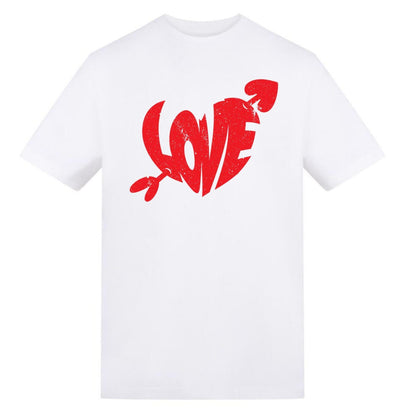 White - Front - AWD Unisex Adult Love Arrow T-Shirt