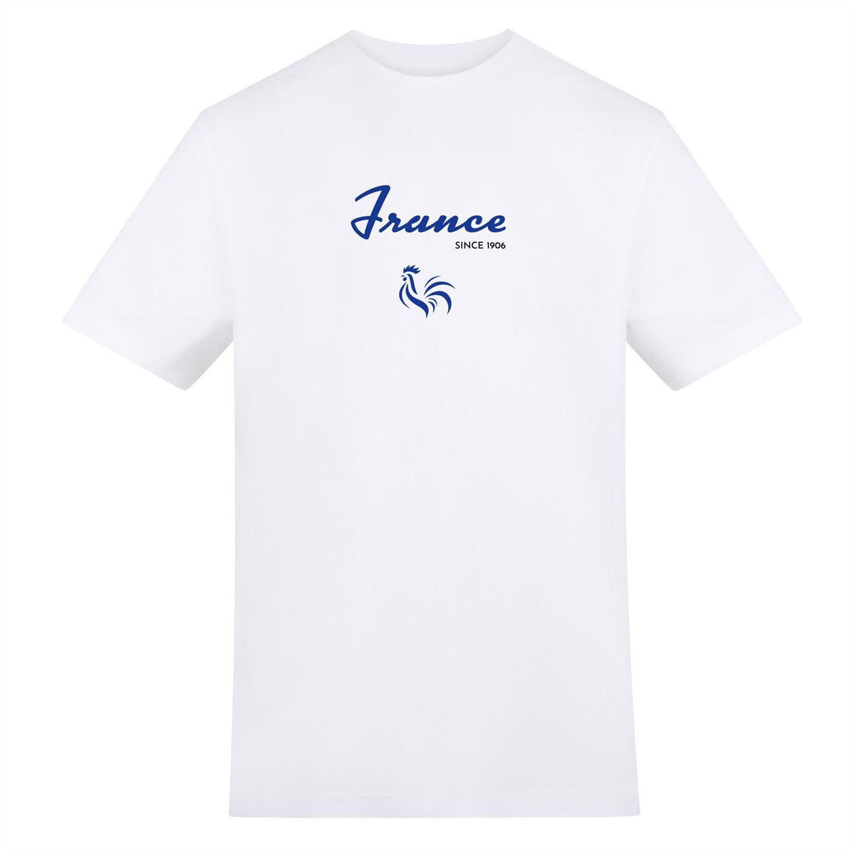 White - Front - AWD Unisex Adult France Since 1906 T-Shirt