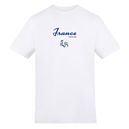 White - Front - AWD Unisex Adult France Since 1906 T-Shirt
