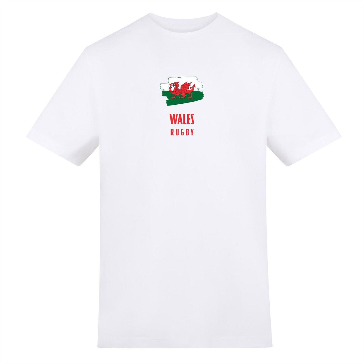 White - Front - AWD Unisex Adult Wales RU T-Shirt