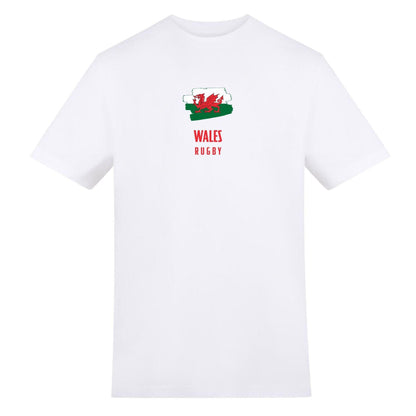 White - Front - AWD Unisex Adult Wales RU T-Shirt