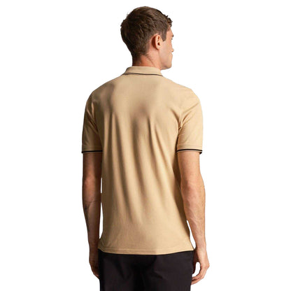 Beige - Back - Lyle & Scott Mens Tipped Polo Shirt