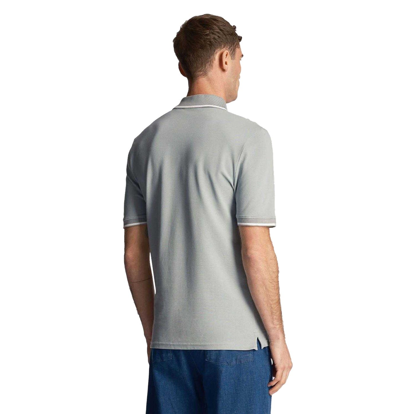Blue - Back - Lyle & Scott Mens Tipped Polo Shirt