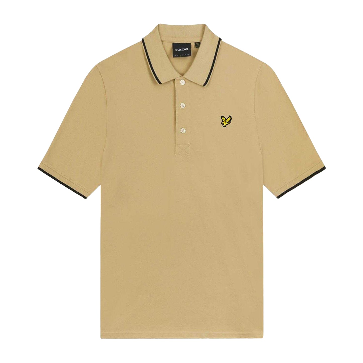 Beige - Front - Lyle & Scott Mens Tipped Polo Shirt