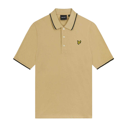 Beige - Front - Lyle & Scott Mens Tipped Polo Shirt
