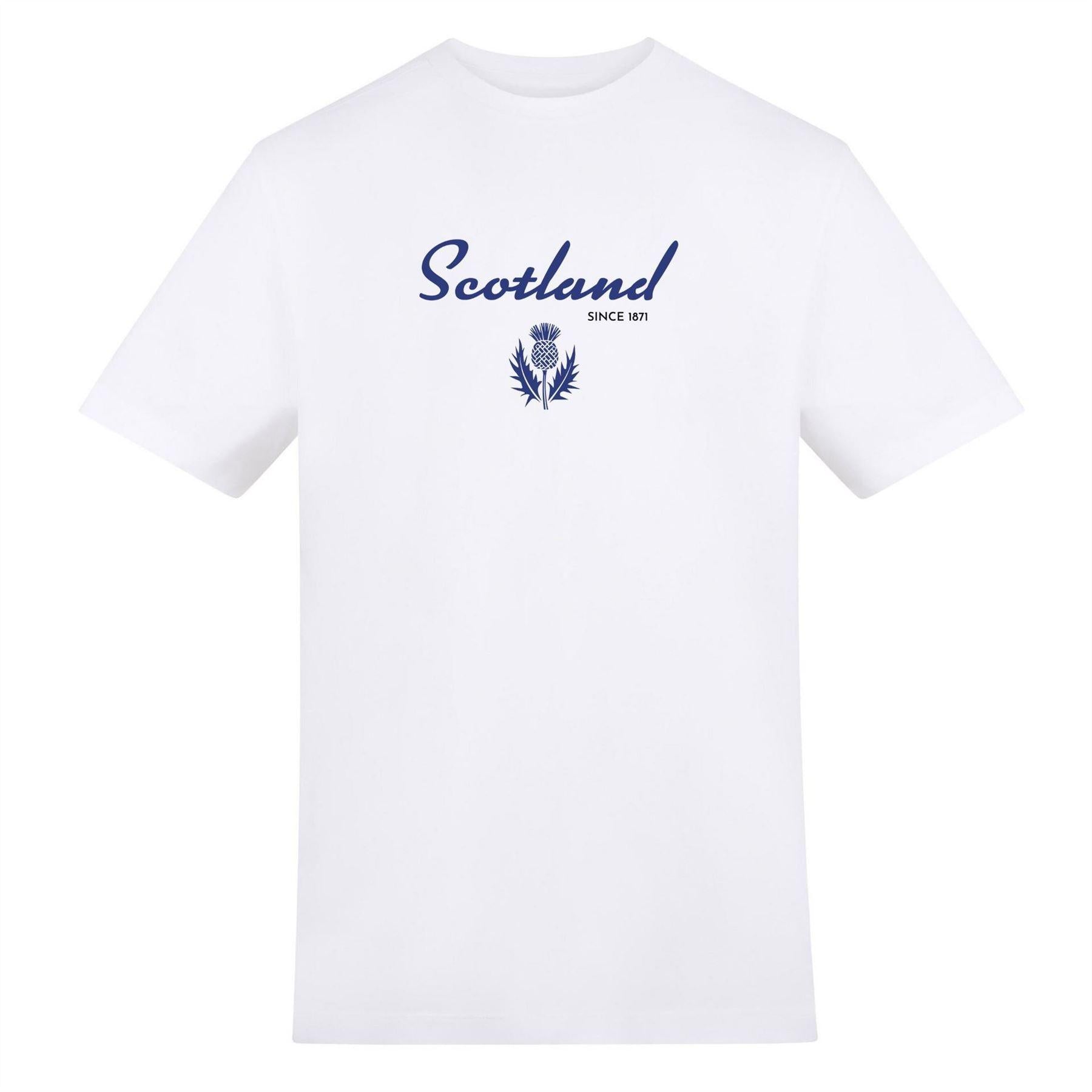 White - Front - AWD Unisex Adult Scotland Since 1871 T-Shirt