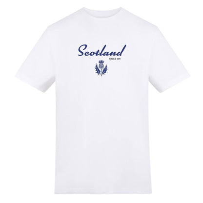 White - Front - AWD Unisex Adult Scotland Since 1871 T-Shirt