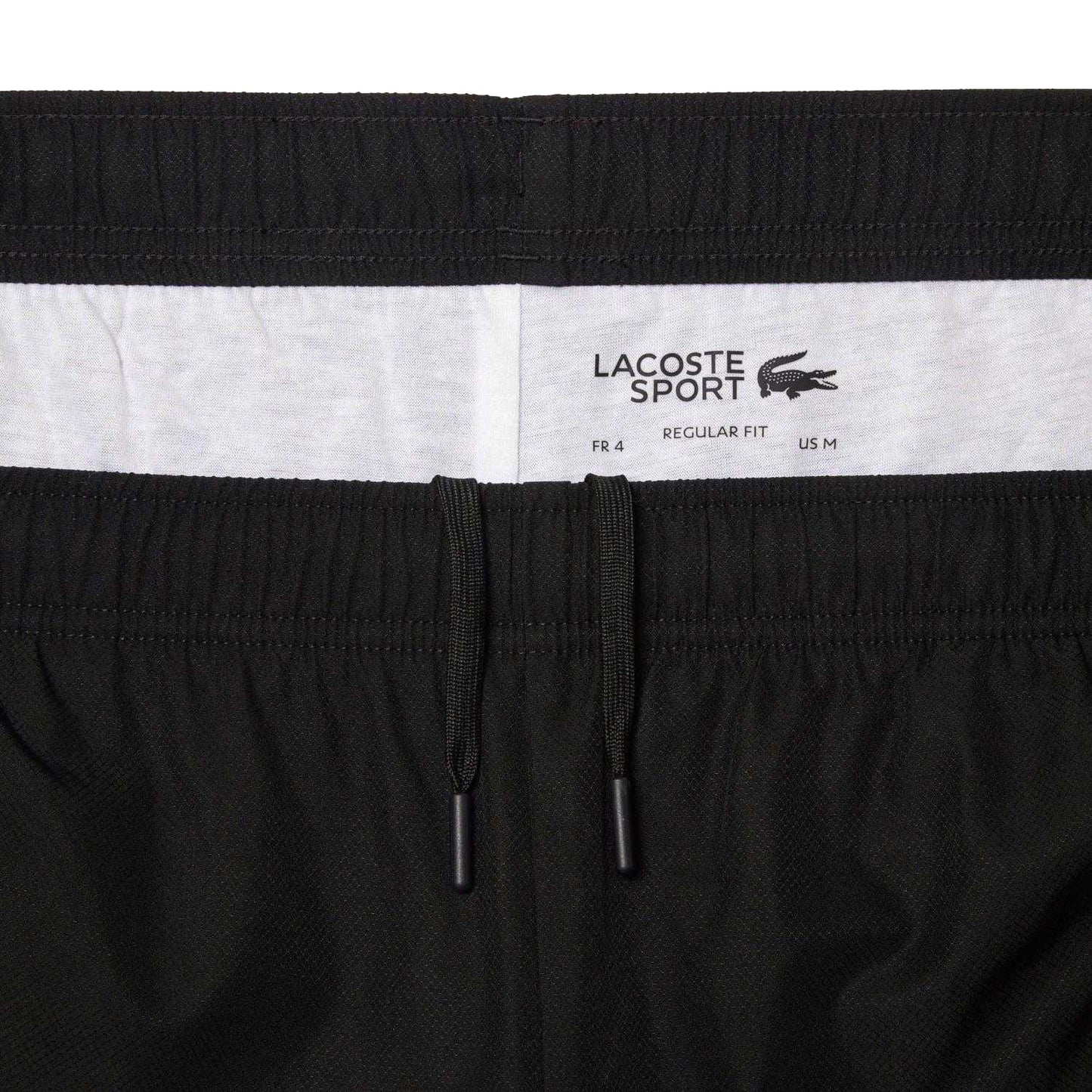 Black - Pack Shot - Lacoste Mens Diamond Taffeta Tennis Shorts