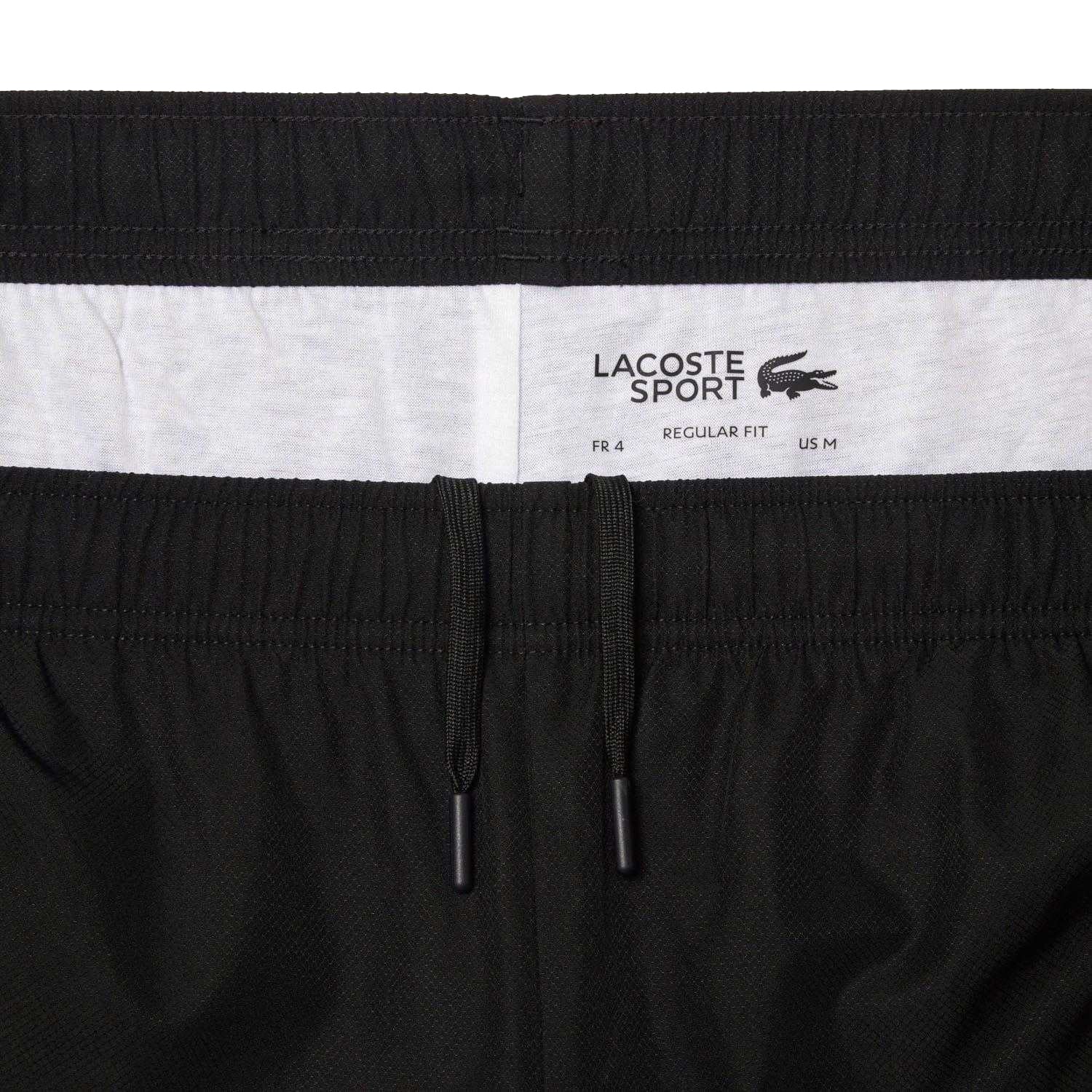 Black - Pack Shot - Lacoste Mens Diamond Taffeta Tennis Shorts