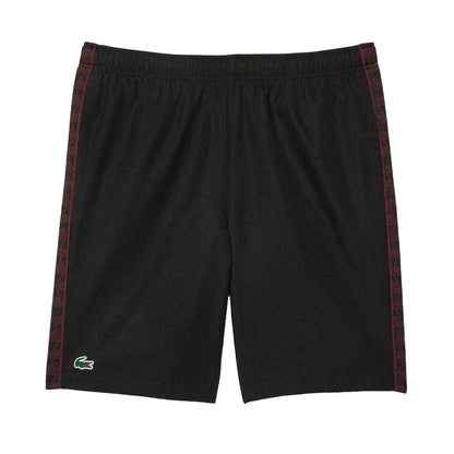 Black - Front - Lacoste Mens Diamond Taffeta Tennis Shorts