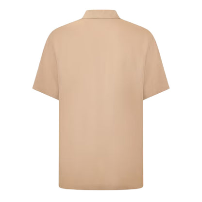 Beige - Back - Boss Mens Logo Short-Sleeved Shirt