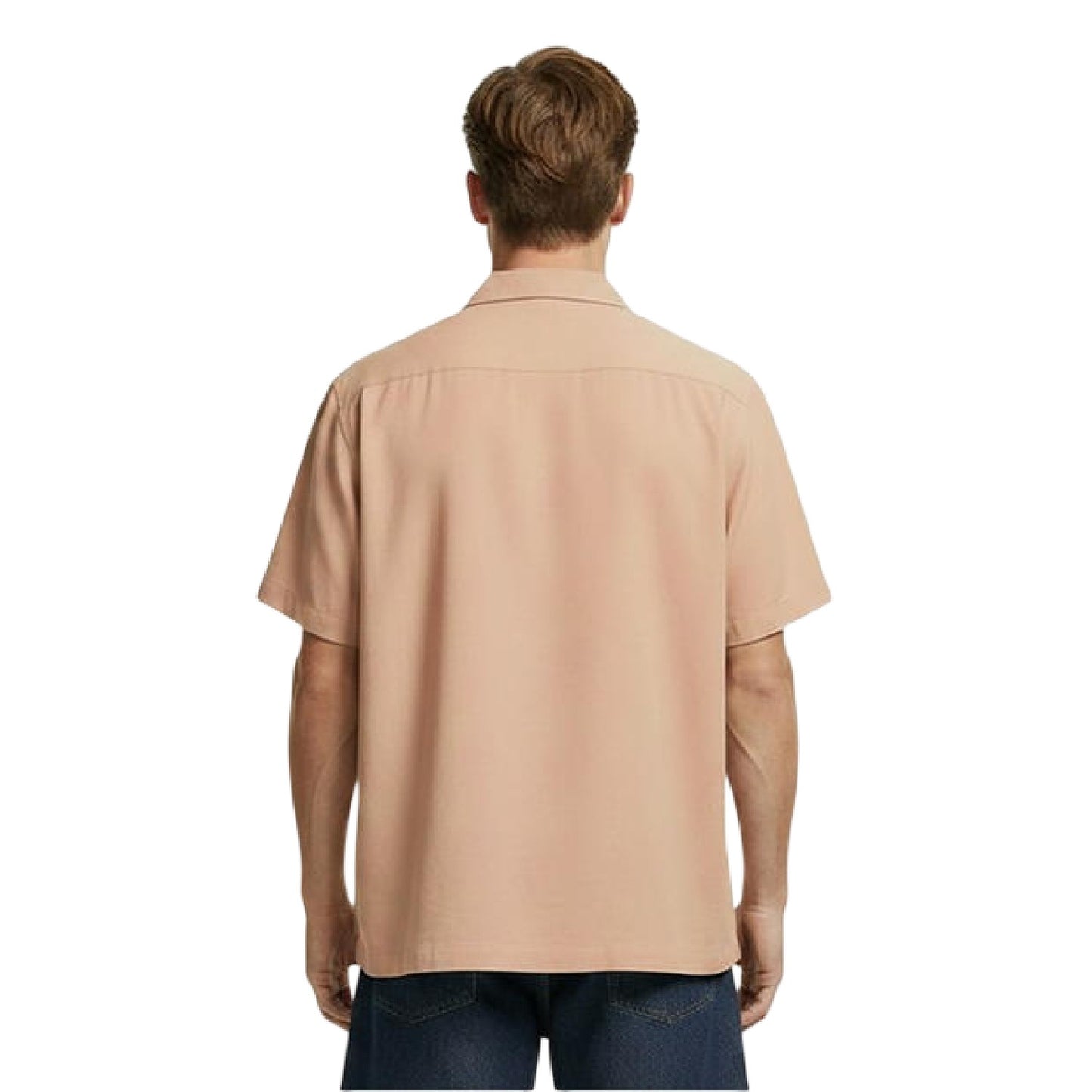 Beige - Lifestyle - Boss Mens Logo Short-Sleeved Shirt