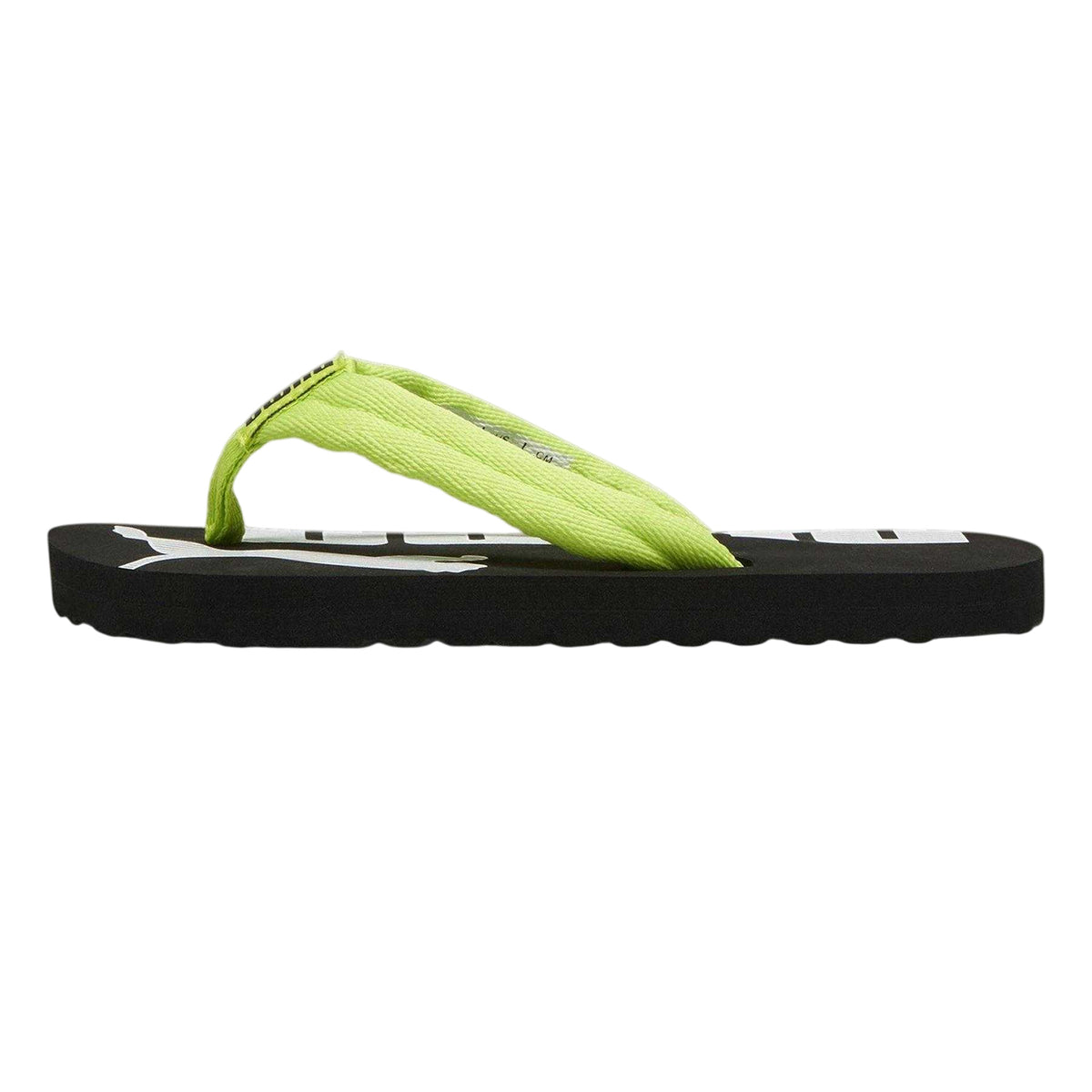 Lime Green-Black-White - Back - Puma Childrens-Kids Epic Flip v2 Flat Flip Flops