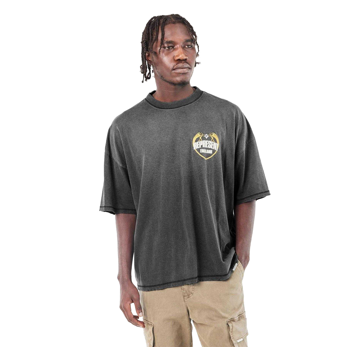 Black - Lifestyle - Represent Mens Angel Oversized T-Shirt