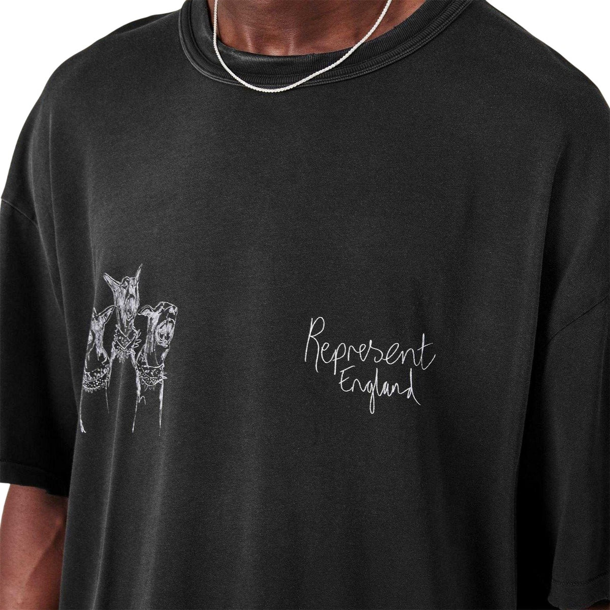 Black - Side - Represent Mens Oversized T-Shirt