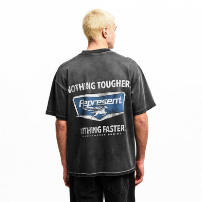 Black - Lifestyle - Represent Mens Graphic Print Oversized T-Shirt