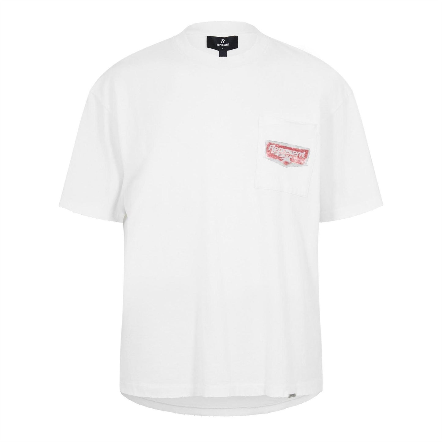 White - Front - Represent Mens Graphic Print Oversized T-Shirt