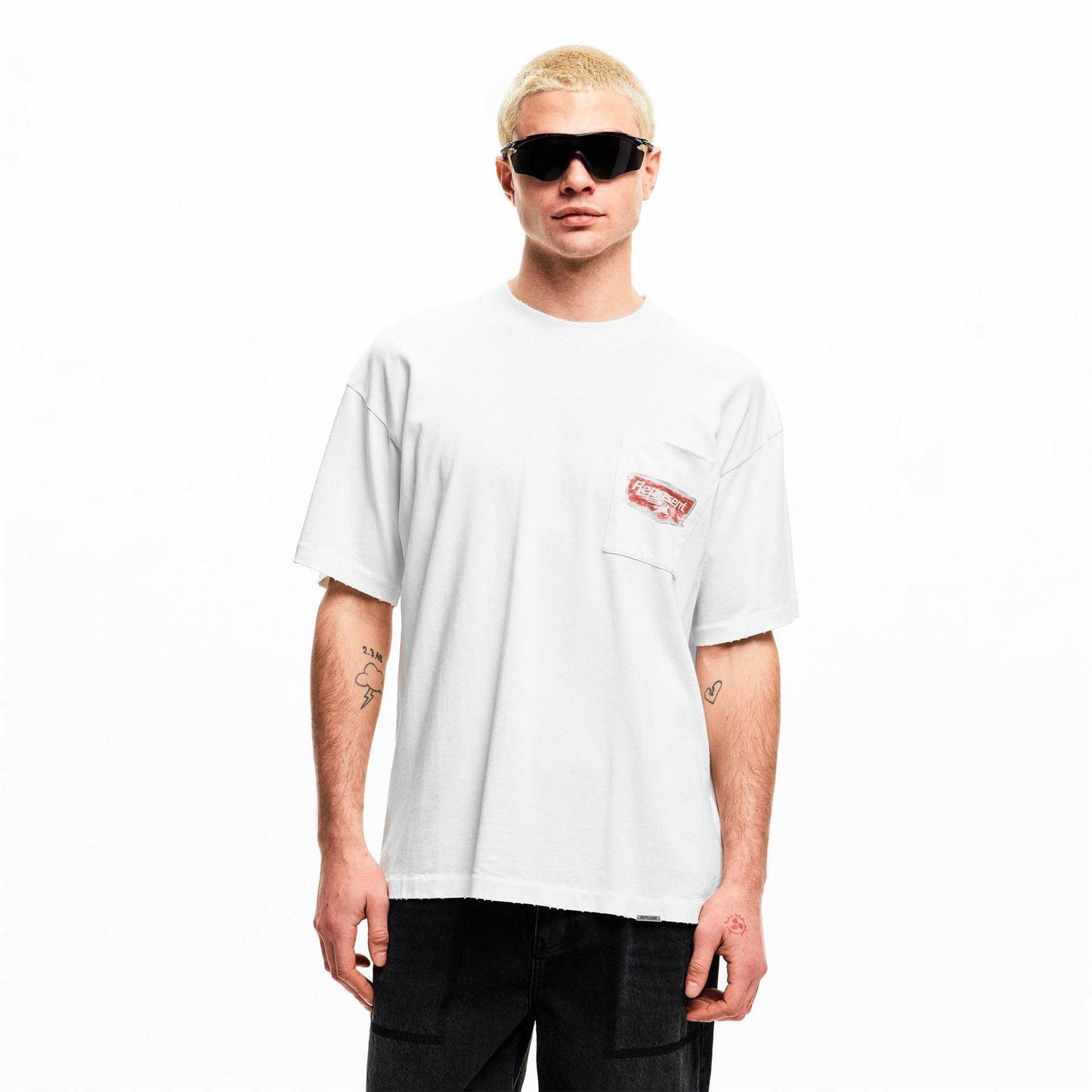 White - Side - Represent Mens Graphic Print Oversized T-Shirt