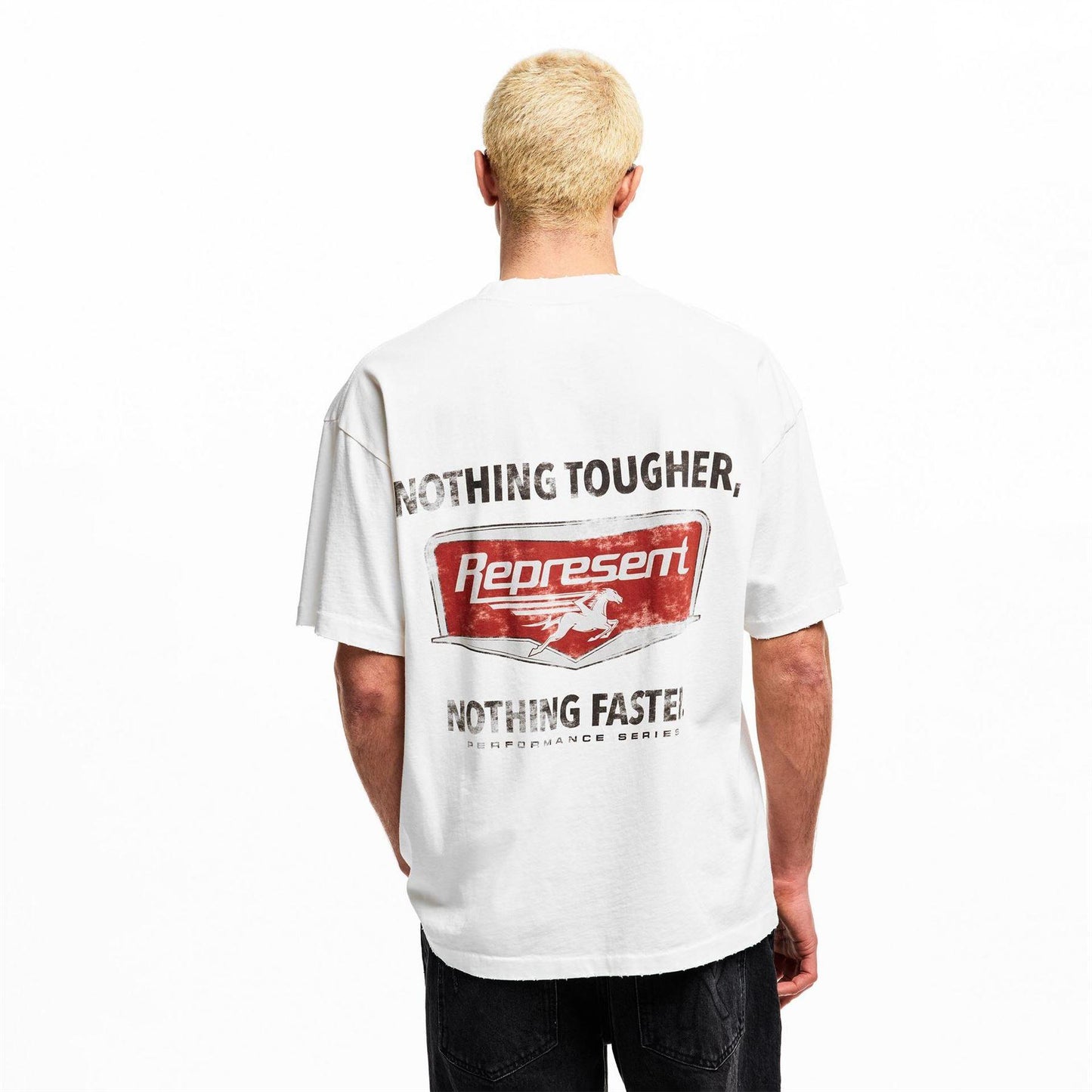 White - Lifestyle - Represent Mens Graphic Print Oversized T-Shirt