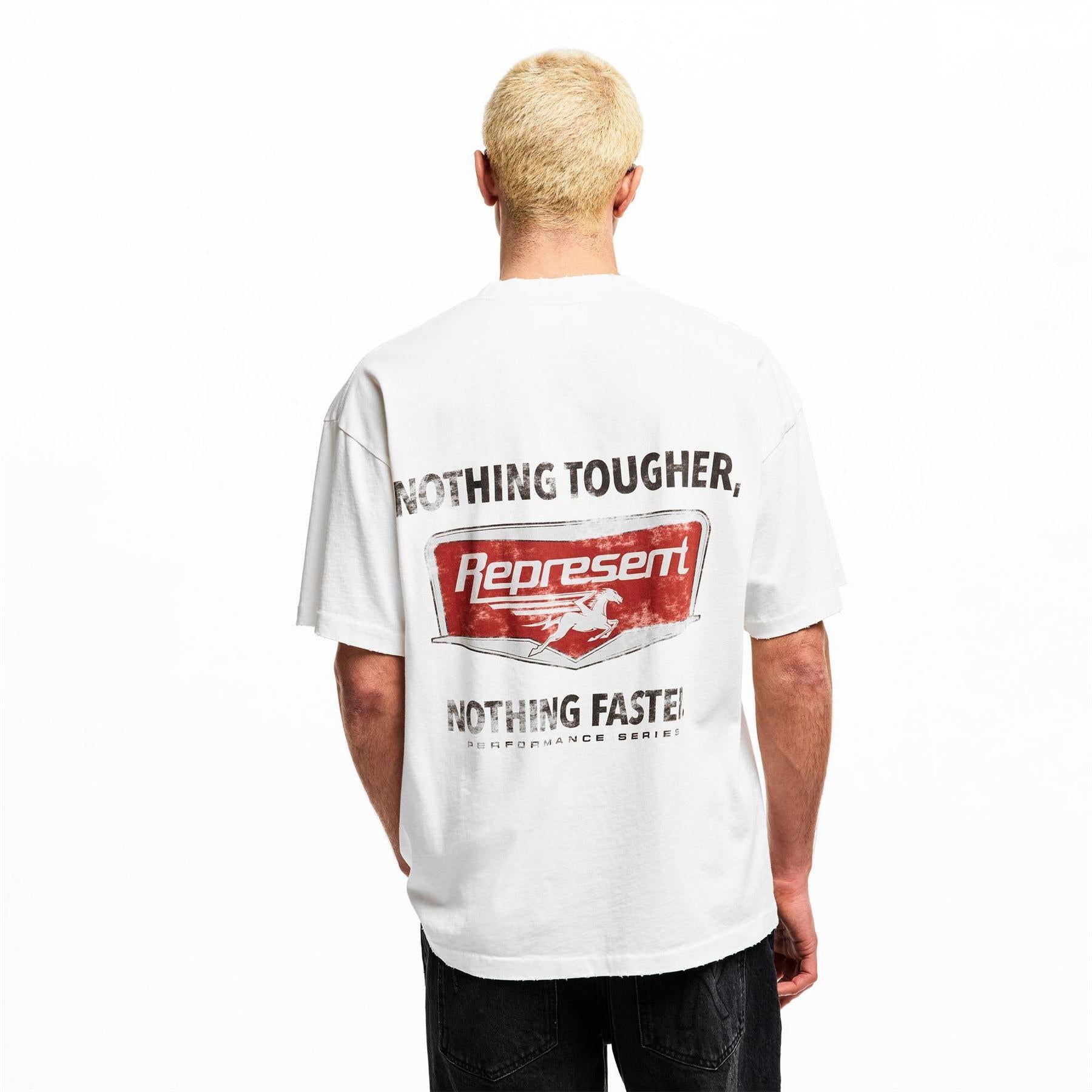 White - Lifestyle - Represent Mens Graphic Print Oversized T-Shirt
