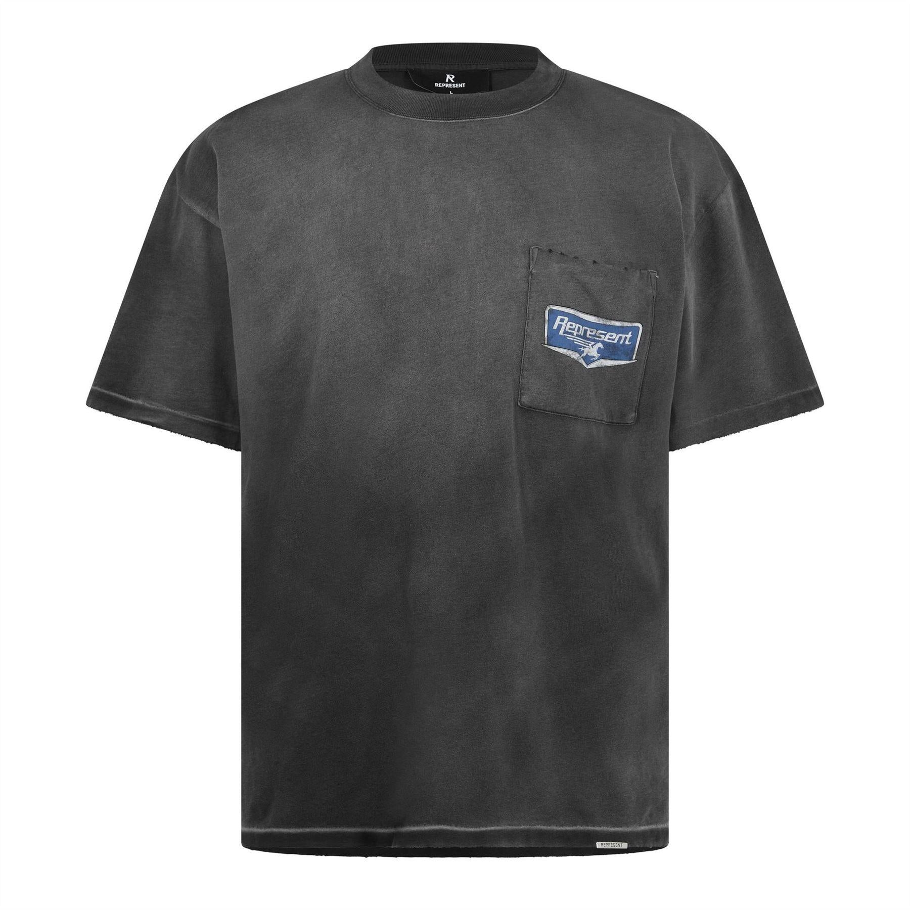 Black - Front - Represent Mens Graphic Print Oversized T-Shirt