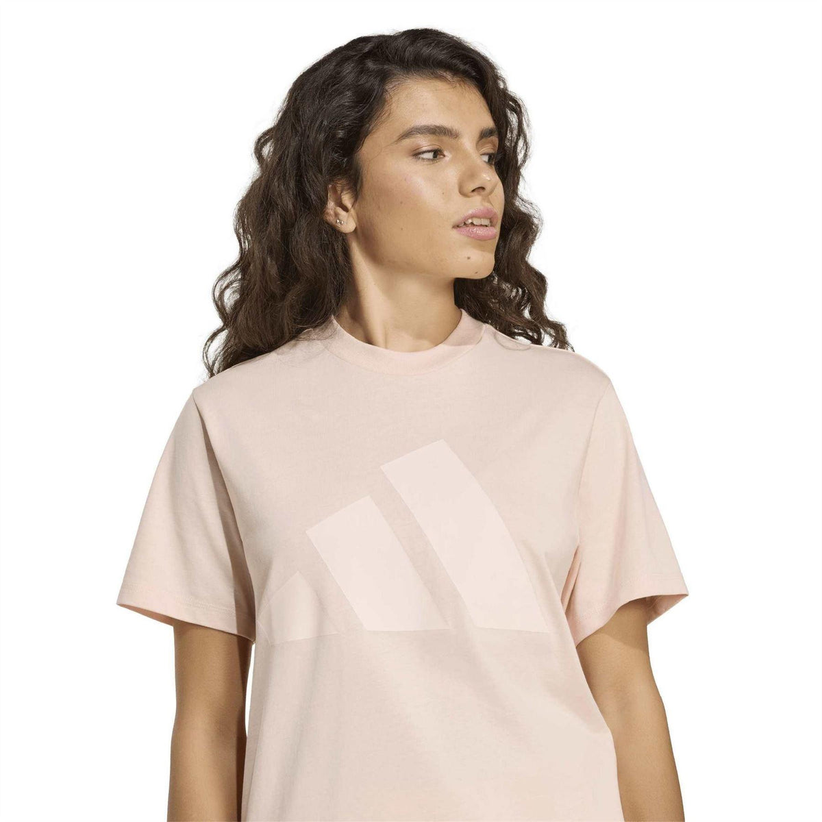 Blush Pink-Pink - Side - Adidas Womens-Ladies Relaxed Fit T-Shirt