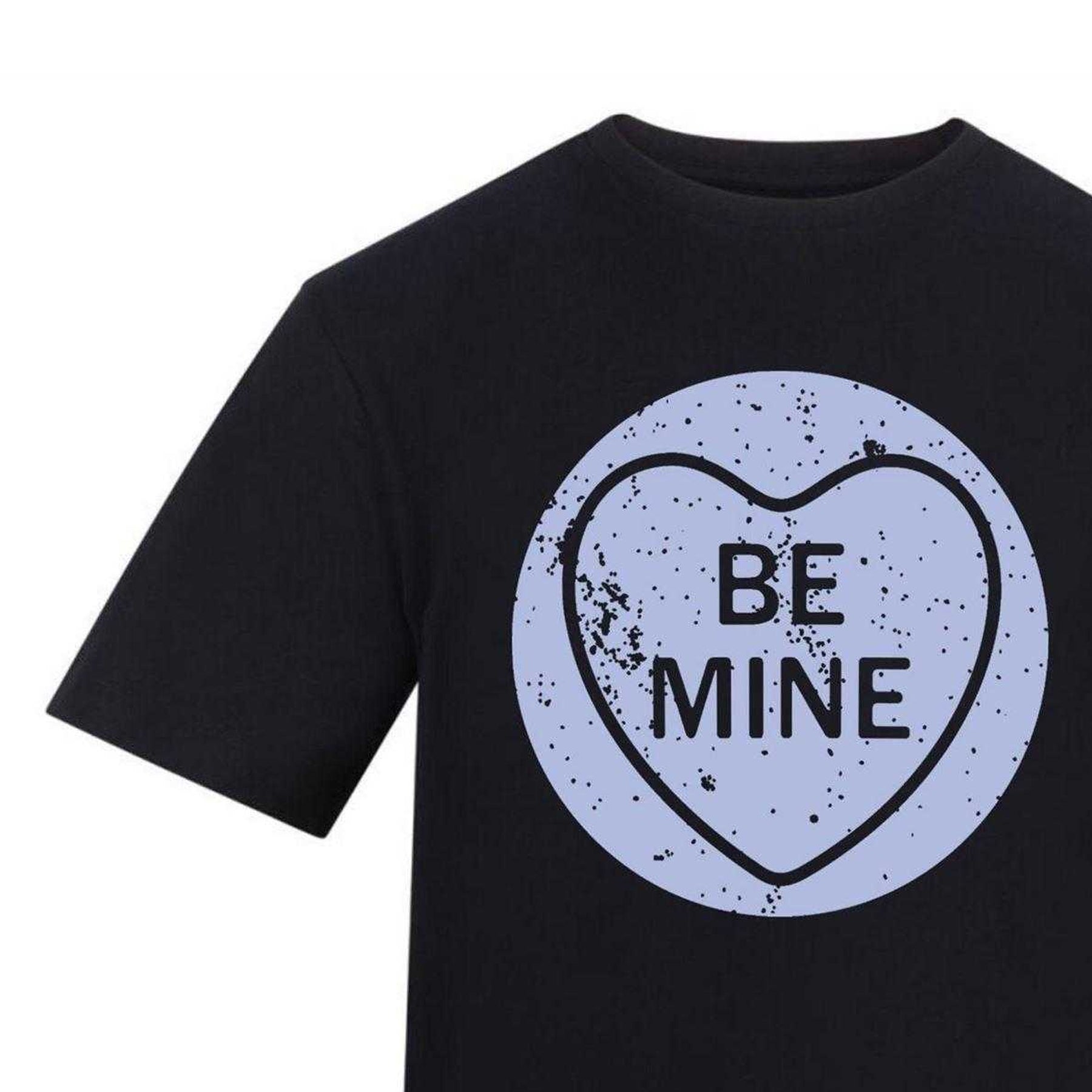 Black - Side - AWD Unisex Adult Be Mine Valentine`s Day T-Shirt