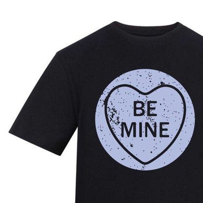 Black - Side - AWD Unisex Adult Be Mine Valentine`s Day T-Shirt