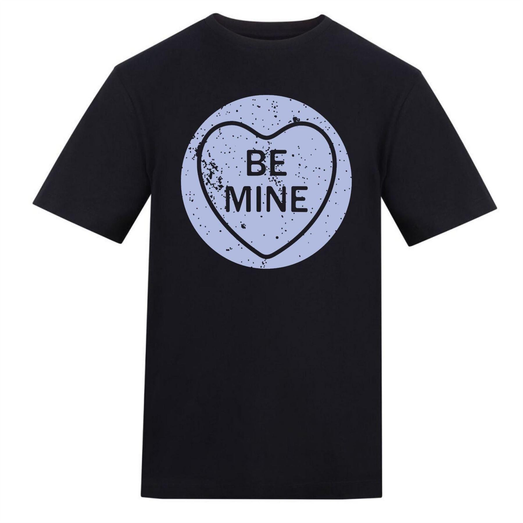 Black - Front - AWD Unisex Adult Be Mine Valentine`s Day T-Shirt