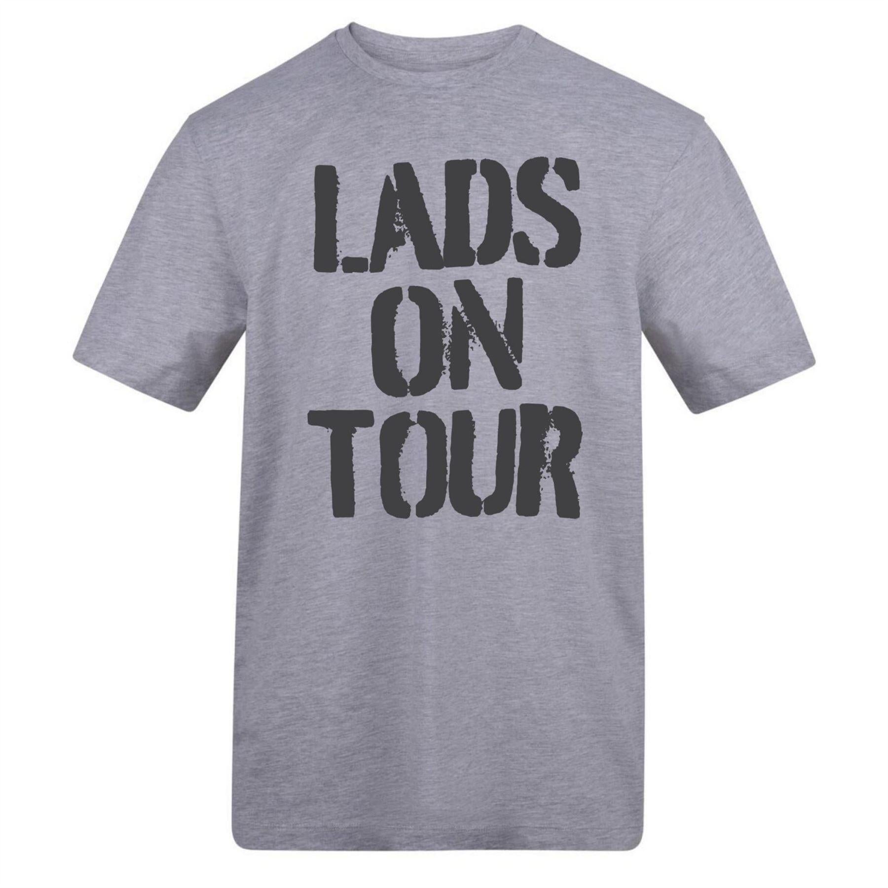 Grey - Front - AWD Unisex Adult Lads On Tour T-Shirt