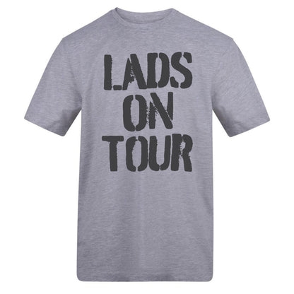 Grey - Front - AWD Unisex Adult Lads On Tour T-Shirt