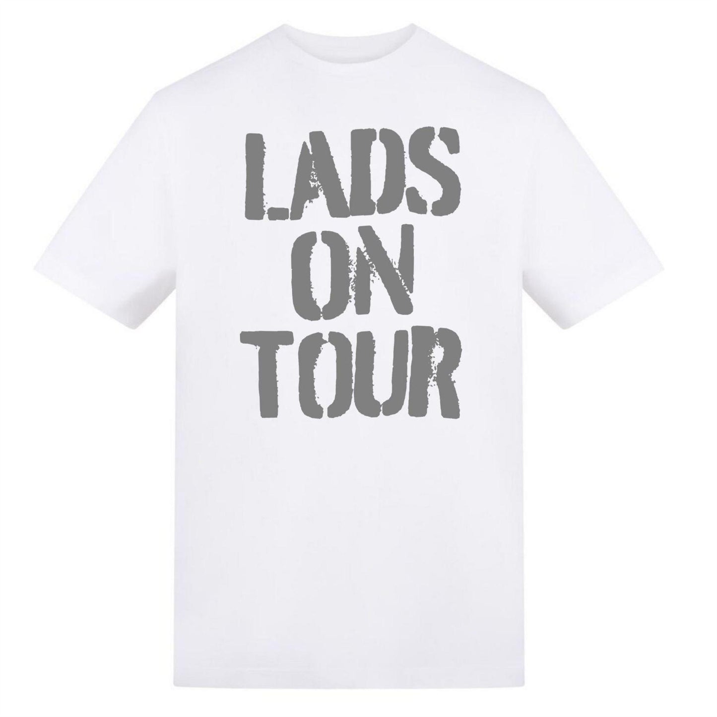 White - Front - AWD Unisex Adult Lads On Tour T-Shirt