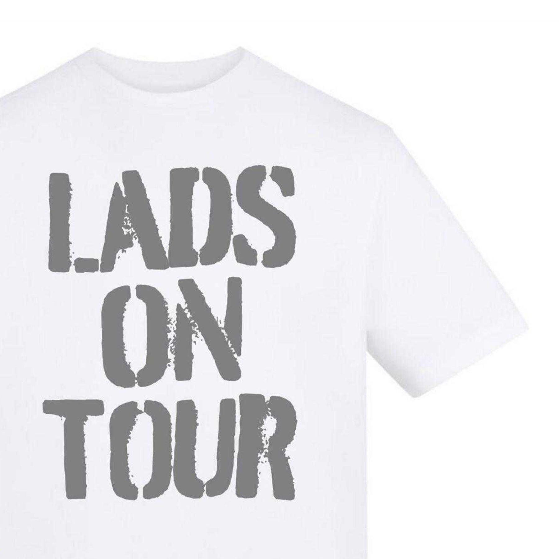 White - Side - AWD Unisex Adult Lads On Tour T-Shirt