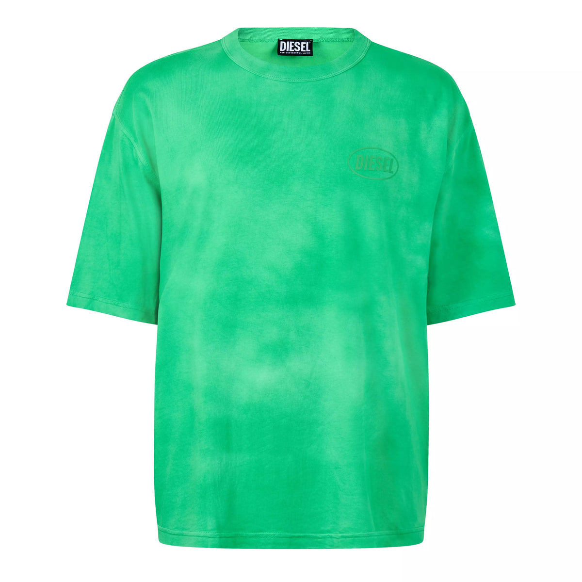 Fern Green - Front - Diesel Mens Logo Washed T-Shirt
