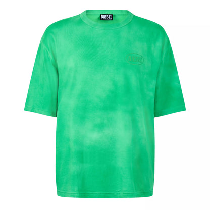 Fern Green - Front - Diesel Mens Logo Washed T-Shirt