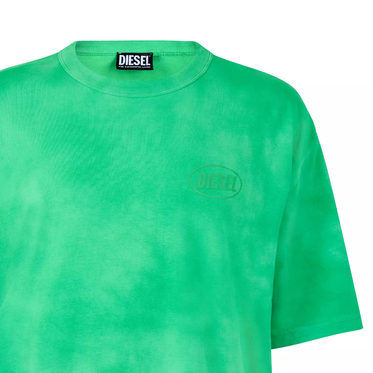 Fern Green - Side - Diesel Mens Logo Washed T-Shirt
