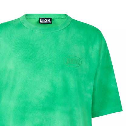 Fern Green - Side - Diesel Mens Logo Washed T-Shirt