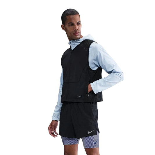 Black - Front - Nike Mens Slim Running Gilet