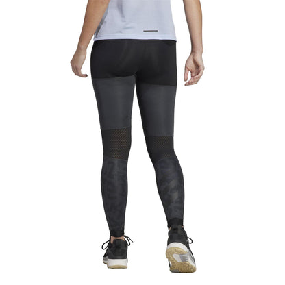 Carbon - Back - Adidas Womens-Ladies Agravic Trail Logo Running Tights