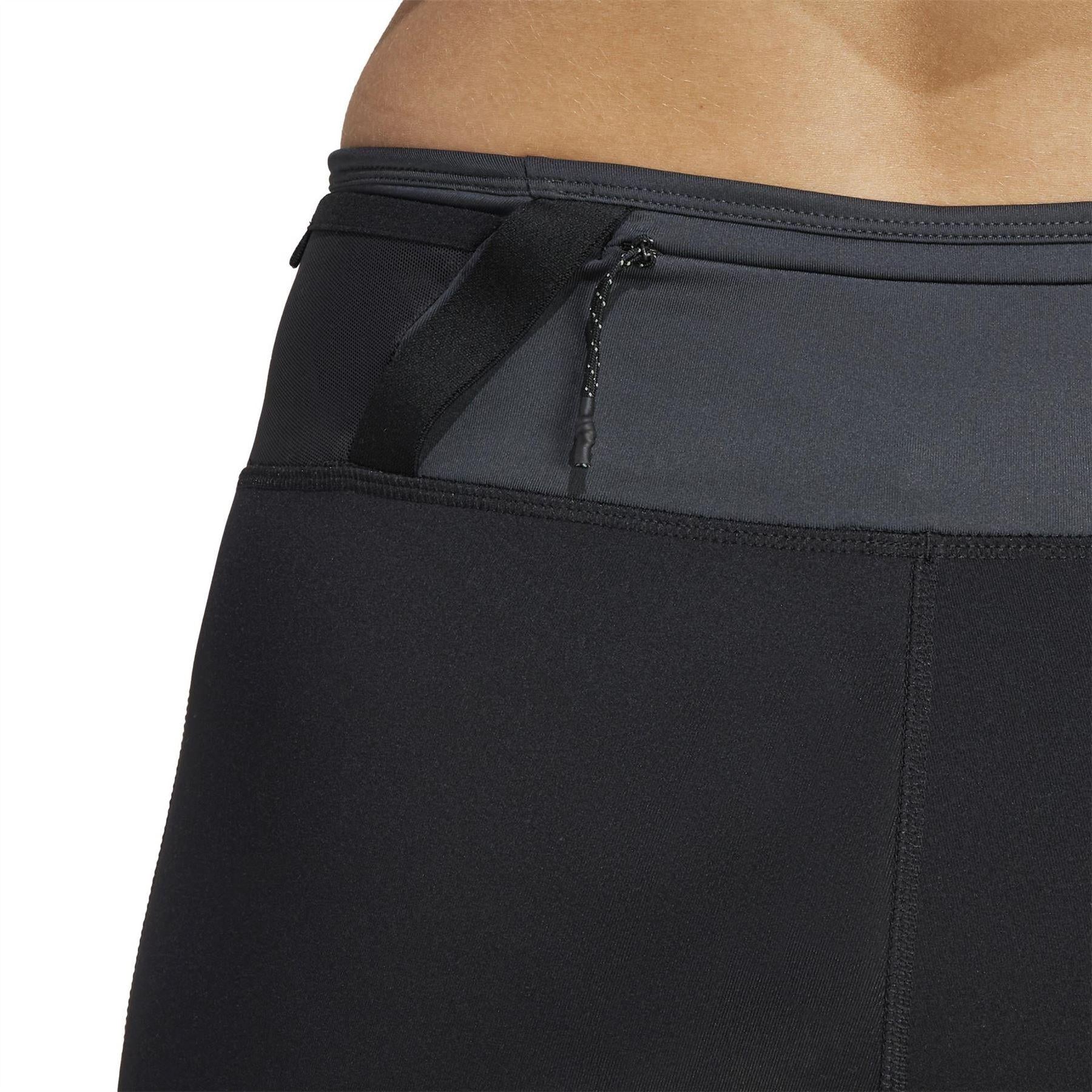 Carbon - Lifestyle - Adidas Womens-Ladies Agravic Trail Logo Running Tights