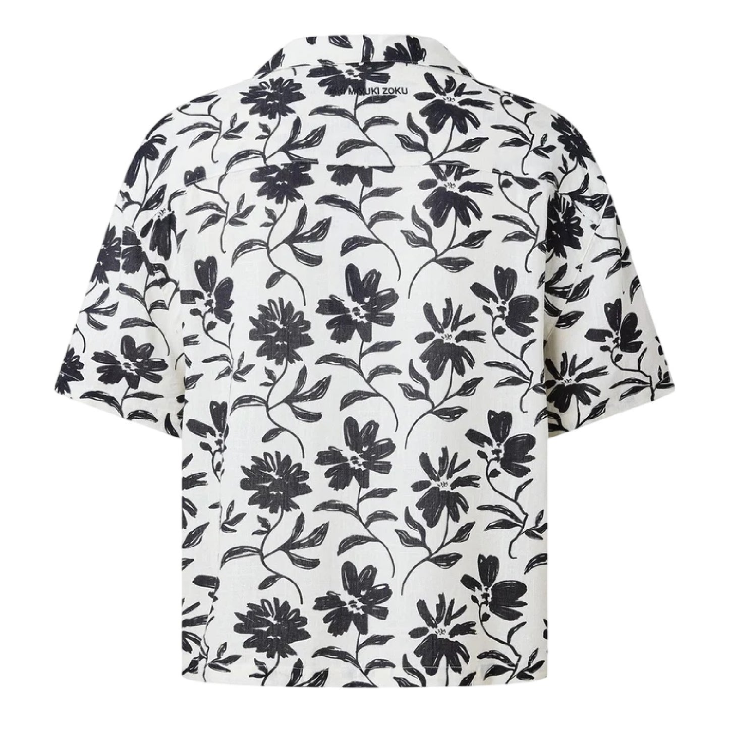 Raw - Back - MKI MIYUKI ZOKU Mens Floral Relaxed Fit Short-Sleeved Bowling Shirt