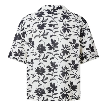 Raw - Back - MKI MIYUKI ZOKU Mens Floral Relaxed Fit Short-Sleeved Bowling Shirt