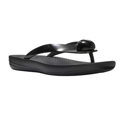 Black - Back - FitFlop Womens-Ladies Platform Flip Flops