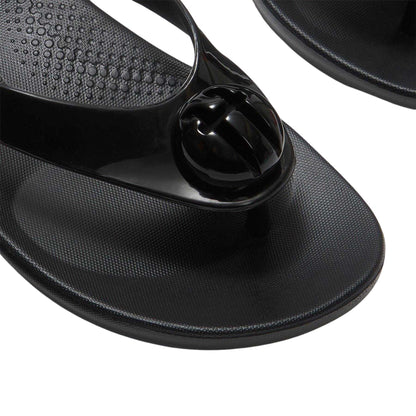 Black - Side - FitFlop Womens-Ladies Platform Flip Flops
