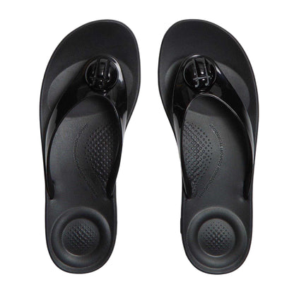 Black - Lifestyle - FitFlop Womens-Ladies Platform Flip Flops
