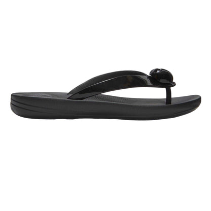 Black - Front - FitFlop Womens-Ladies Platform Flip Flops