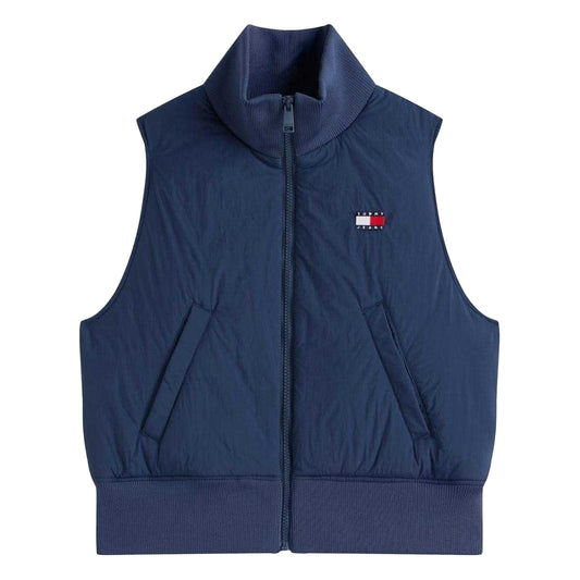 Night Navy - Front - Tommy Jeans Womens-Ladies Flag Gilet