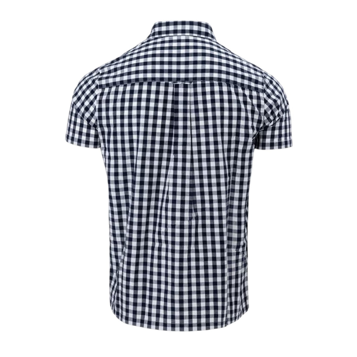 Navy-White - Back - Lee Cooper Mens Gingham Check Short-Sleeved Shirt