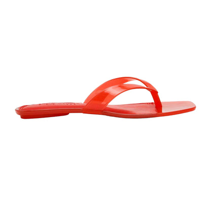 Red - Front - Steve Madden Womens-Ladies Minimalist Jelly Flat Flip Flops
