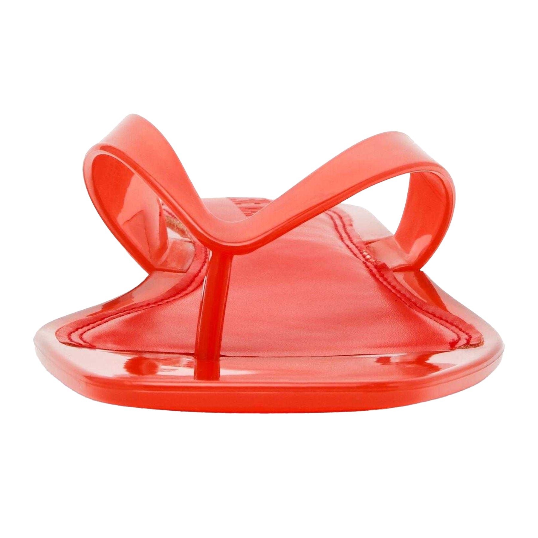 Red - Side - Steve Madden Womens-Ladies Minimalist Jelly Flat Flip Flops